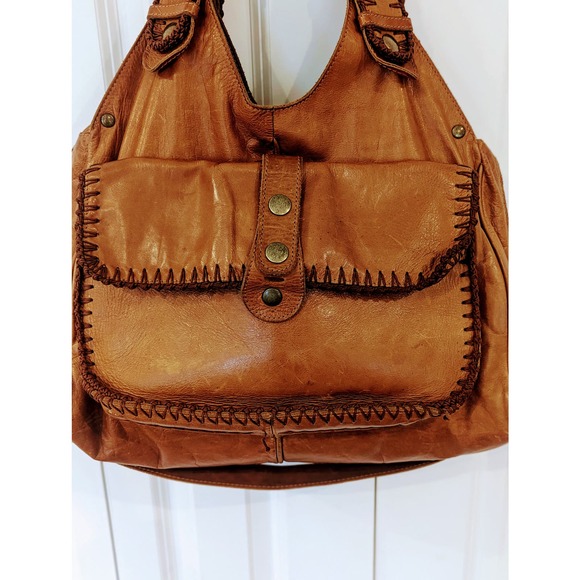 Rare Chloe leather bag w/crochet trim. Large Brown Boho Handbag. - Picture 16 of 16